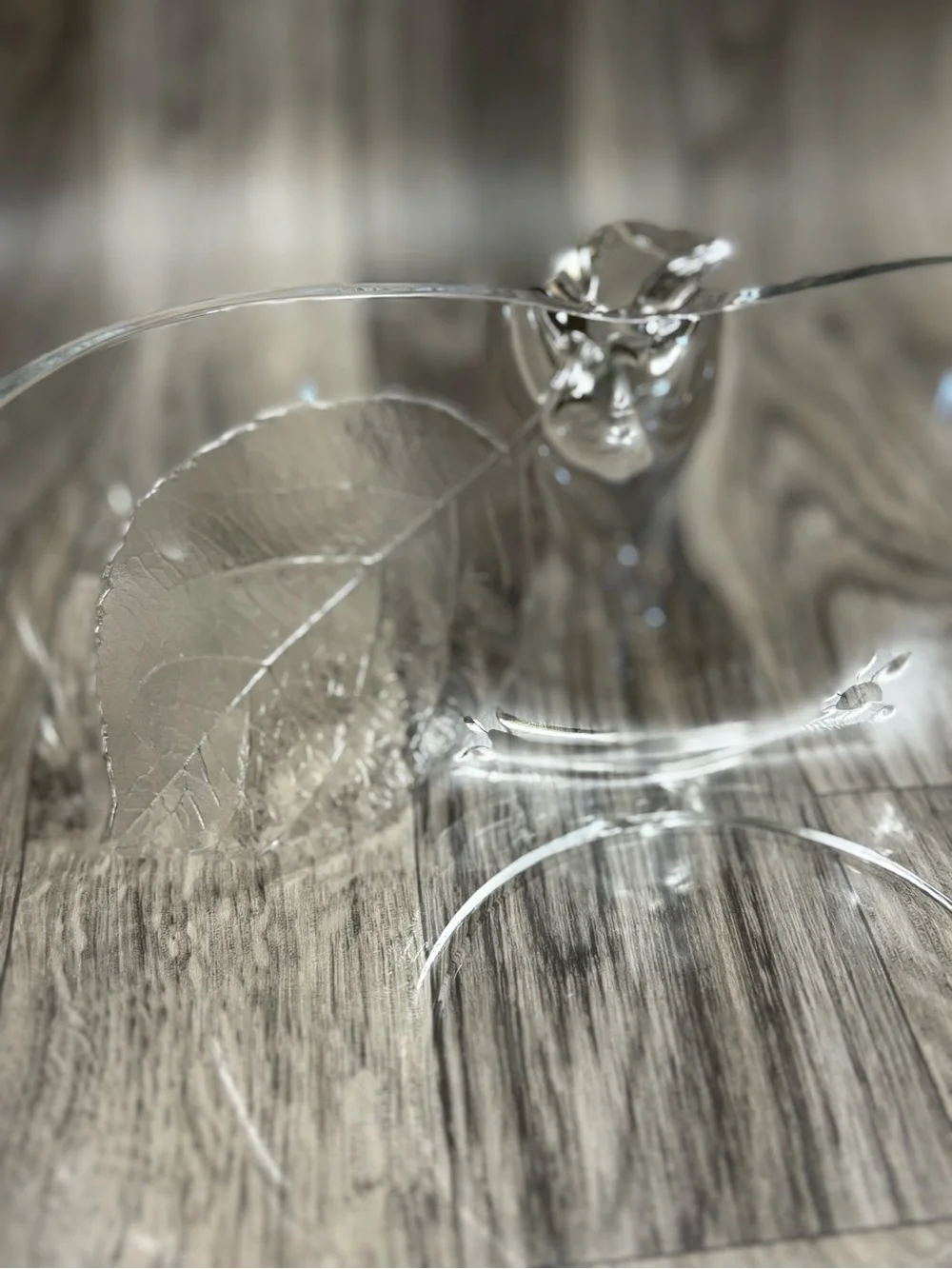 Vintage KIG Clear Glass Apple Shaped Serving Bowl Mid Century 9”